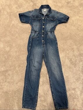 Women’s free people Blue Denim One-Piece Jumpsuit